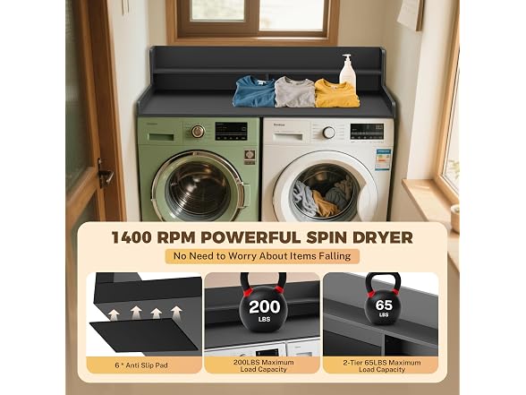 FAHKNS 2-Tier Washer Dryer Countertop One-Piece