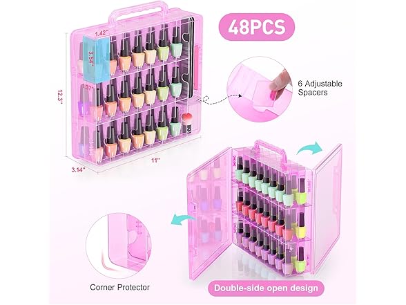 Beloving Beloving Nail Polish Organizer Case for 48 Bottles
