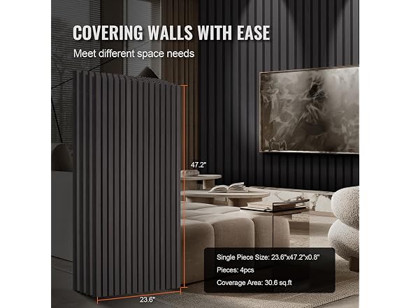 Wood Slat Acoustic Panels - 23.6" x 47.2"
