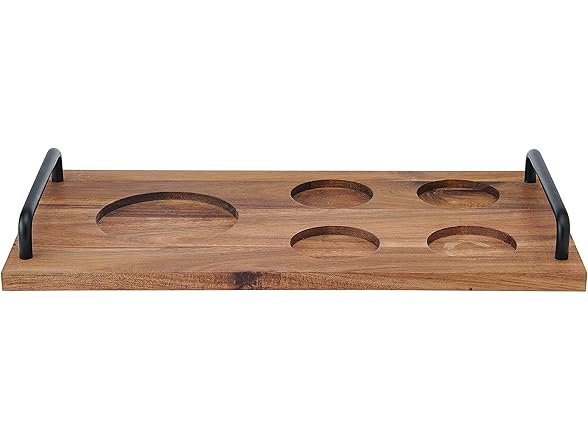 lass Acacia Wood 7 PC  Wine Decanter Carafe Serving Set