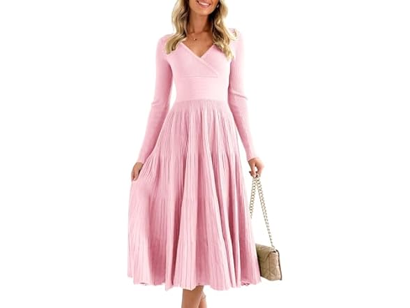 Women’s Pleated Knit Midi Dress