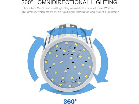 FanNicoo E39 LED Plastic Corn Light Bulb 500W Equivalent 60W