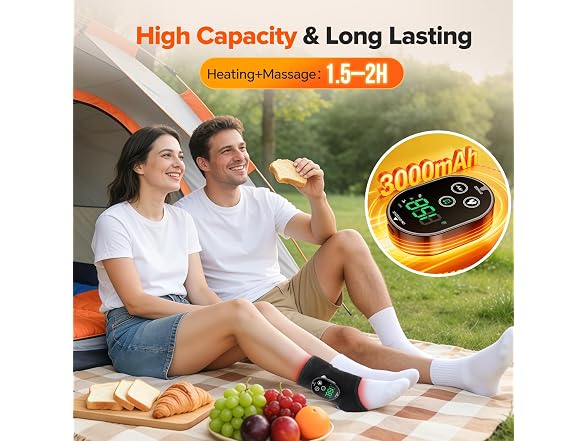 WoloyHeatie Ankle Massagers, 2pk, Black