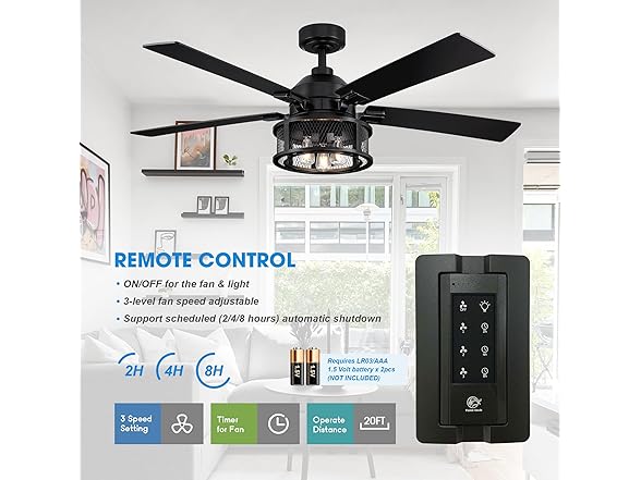 Parrot Uncle F6318110V 52" Ceiling Fan with Lights