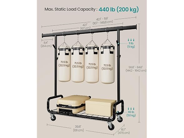 SONGMICS Clothes Rack Black