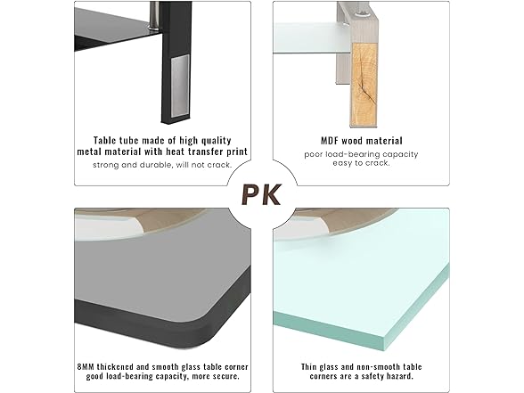 DKLGG Glass Coffee Table