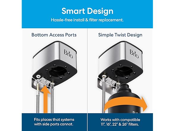 Brio 16" Under Sink Water Filter System for Faucet