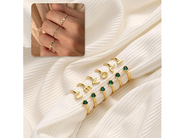 JSJOY September Birthstone Rings