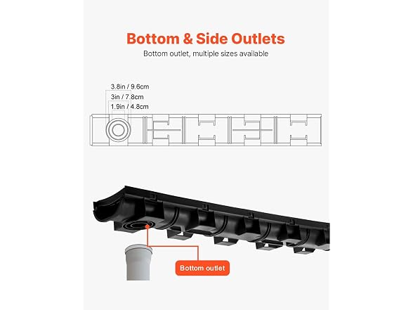 Trench Drain System, Channel Driveway-5Pack