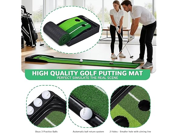 Automatic Ball Return Golf Putting Mat