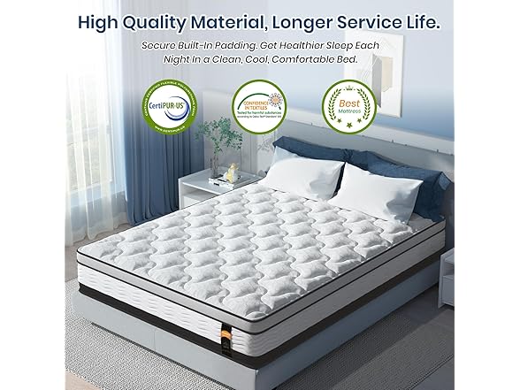 Maxzzz 14 inch Queen Hybrid Mattress