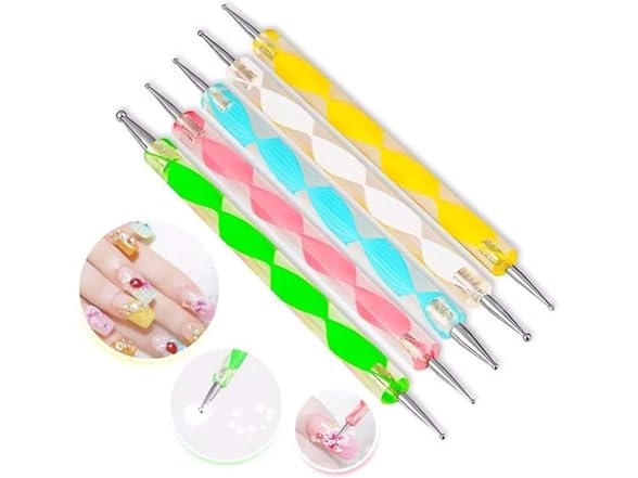 Jsdoin Jsdoin 5 pc 2 Way Dotting Pen Tool Nail