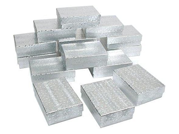Cotton Filled Silver Foil Boxes