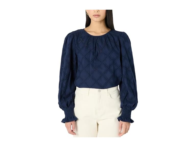 The Drop Women Ariel Eyelet Popover Blouse - Gallery 11
