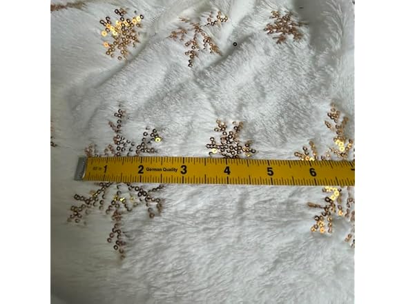 YYCRAFT 1 Yard Faux Fur Fabric with Sequin Snowflake
