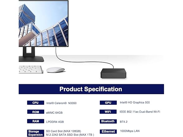 Win 10 Pro Mini PC N3350 4GB/64GB