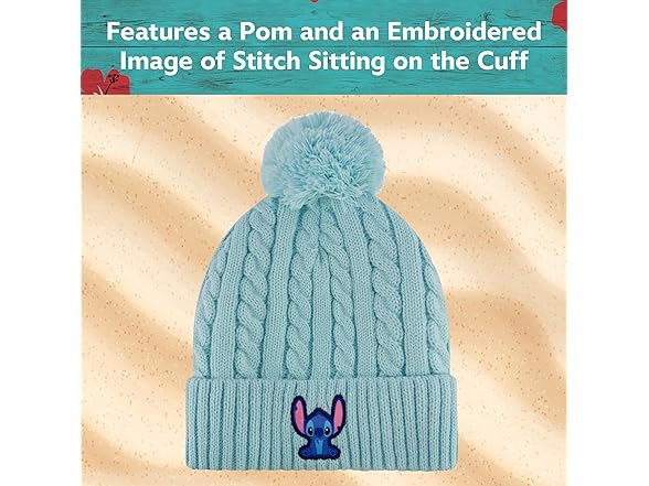 Disney Stitch Beanie Hat and Gloves Set