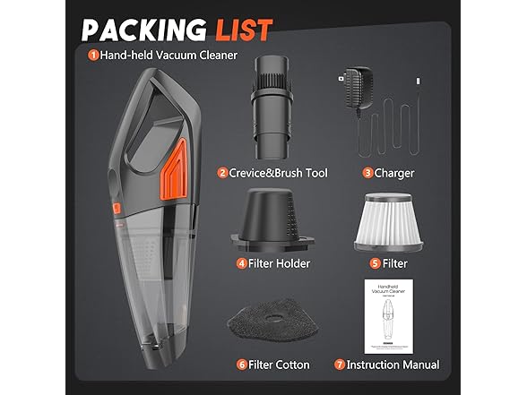Jeshow Handheld Vacuum Cordless