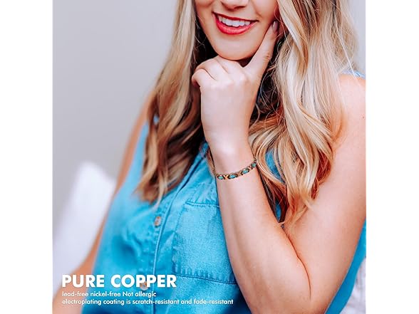 Auinz Turquoise Pure Copper Magnetic Bracelet