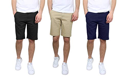 3PK Mens Flex Stretch Chino Shorts - Gallery 8