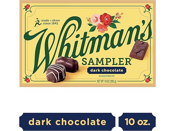 Whitmans Sampler Dark Choc Gift Box 10oz