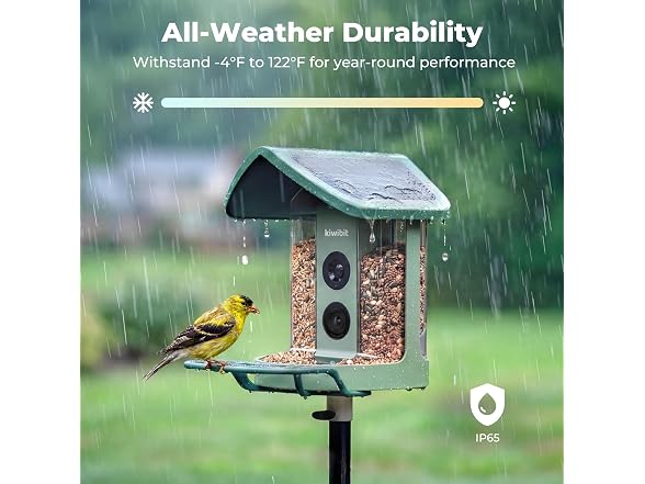 Kiwibit Solar Smart Bird Feeder 4K AI