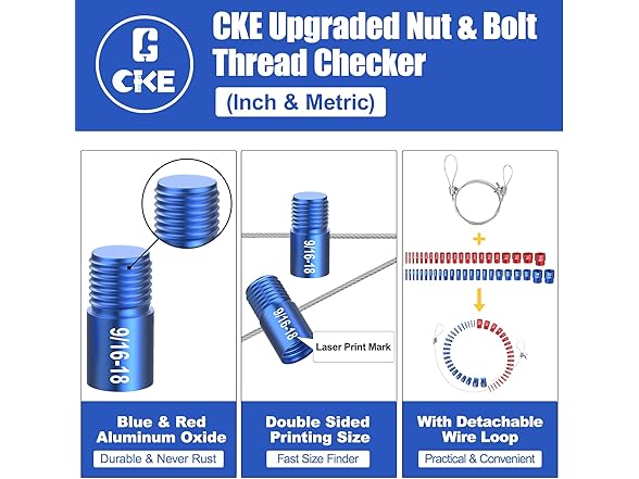 Nut & Bolt Thread Checker - Inch & Metric