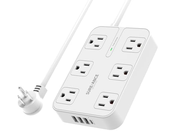 6-Outlet Power Strip with USB C