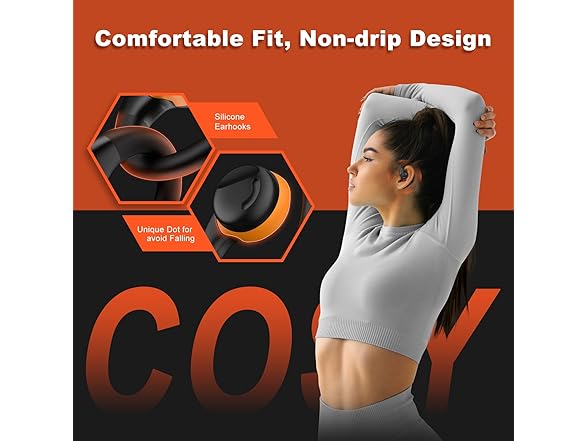 Jzones Open Ear Bluetooth Earbuds, 60H Playtime