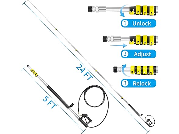 EXTRAFEIN 24FT Pressure Washer Wand
