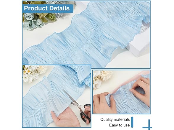 FINGERINSPIRE 4 Yards Ruffle Pleated