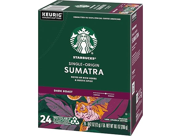 Starbucks Sumatra K-Cup, 24 Ct