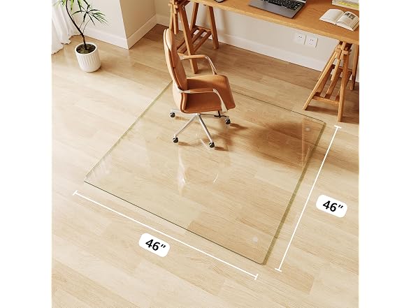 FlyEcho Glass Chair Mat 46" x 46"