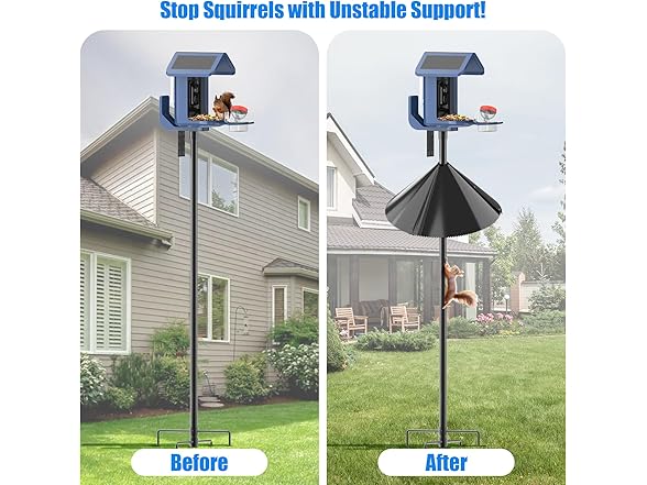 onlyfly Squirrel Baffle Bird Feeder Pole
