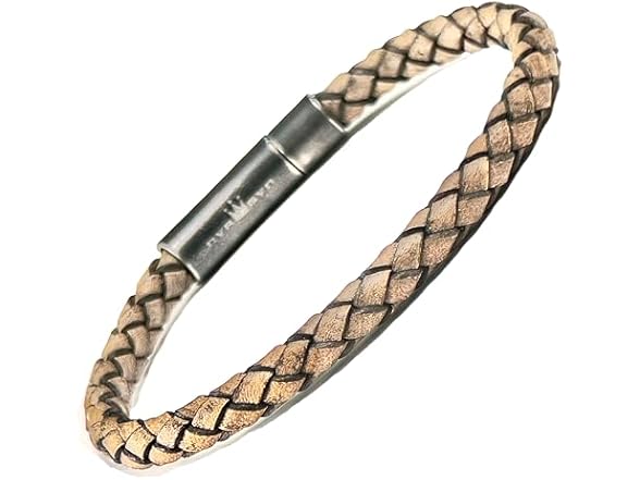 NVR Braided Leather Bracelet for Men
