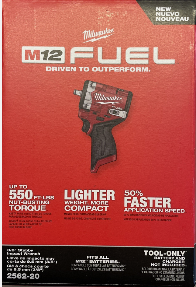 Milwaukee 2562-20 - M12 Stubby 3/8 Impact Wrench - Gallery 2