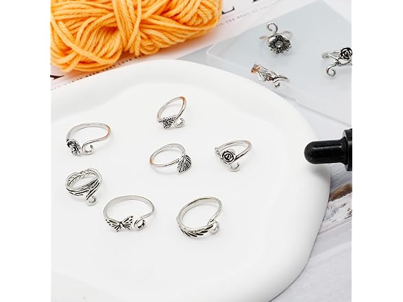 Qoyapow 10pcs Crochet Ring for Fingure