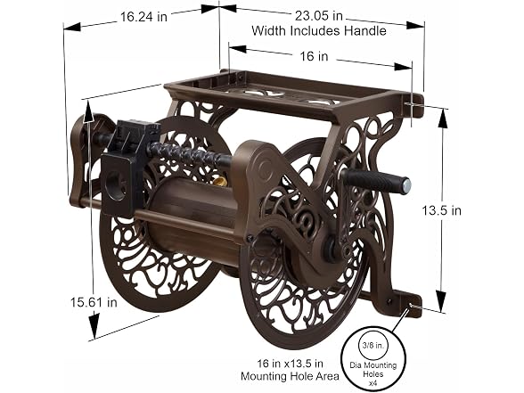Liberty Garden Decorative Wall Mount Hose Reel