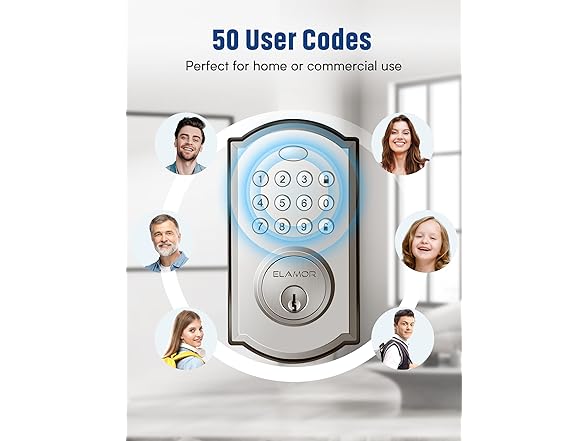 ELAMOR M19 SN Keyless Lever Door Lock Sanded Nickel