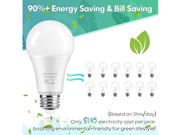 TOBUSA 24-Pack A19 LED Light Bulbs 5000K