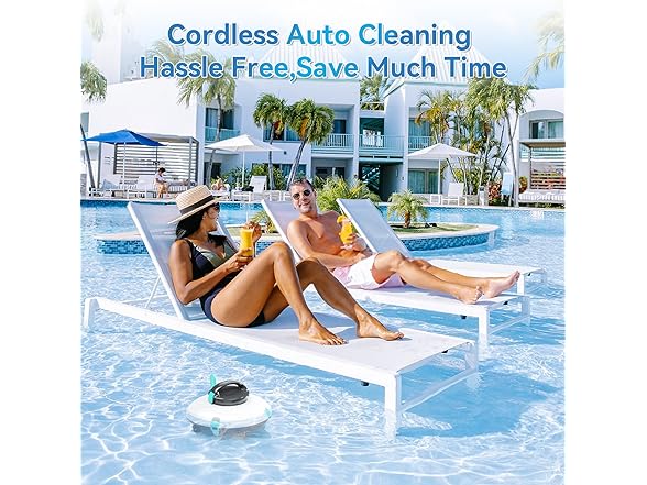 Cordless Robotic Pool Cleaner, 70 Mins Runtime