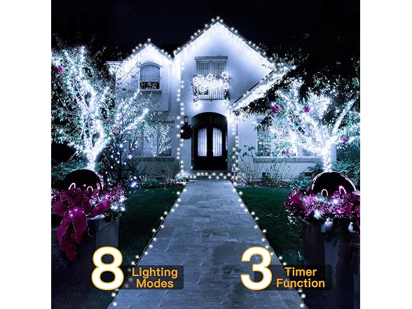 Ollny Outdoor String Lights 396LED 131ft, Cool Plu