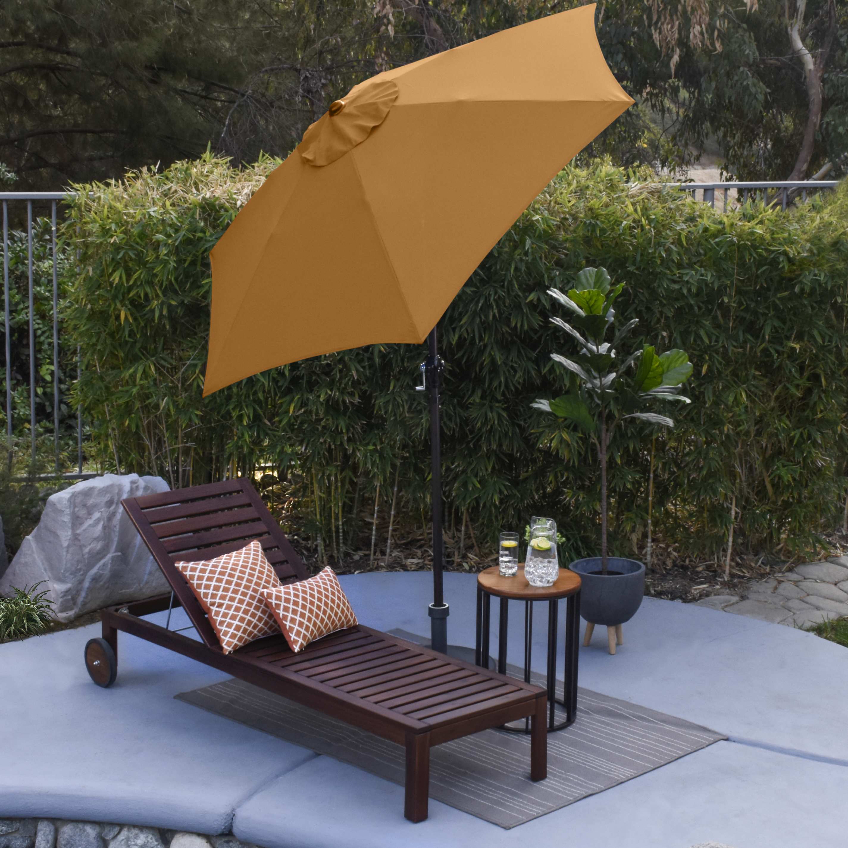 Astella 7.5'Rd Tiliting Aluminum Patio Umbrella, Crank Open - Gallery 46