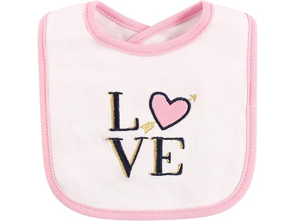 Hudson Baby Cotton Bibs, Love, Pack of 7