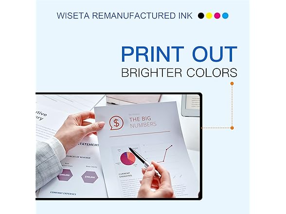 Wiseta Remanufactured 822 Ink Cartridges 6 Pack