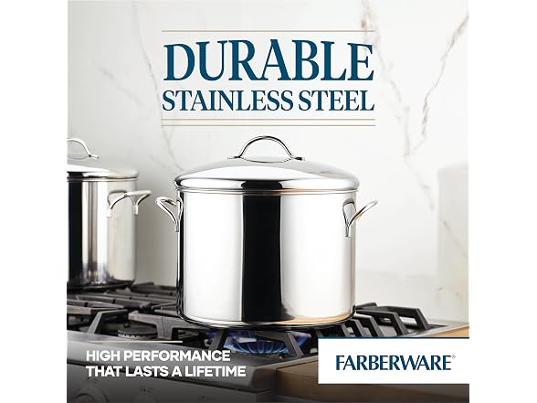 Farberware Large Stainless Steel 16 Quart Stock Pot 