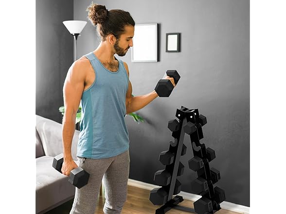 RitFit 5LB Rubber Encased Hex Dumbbell Set