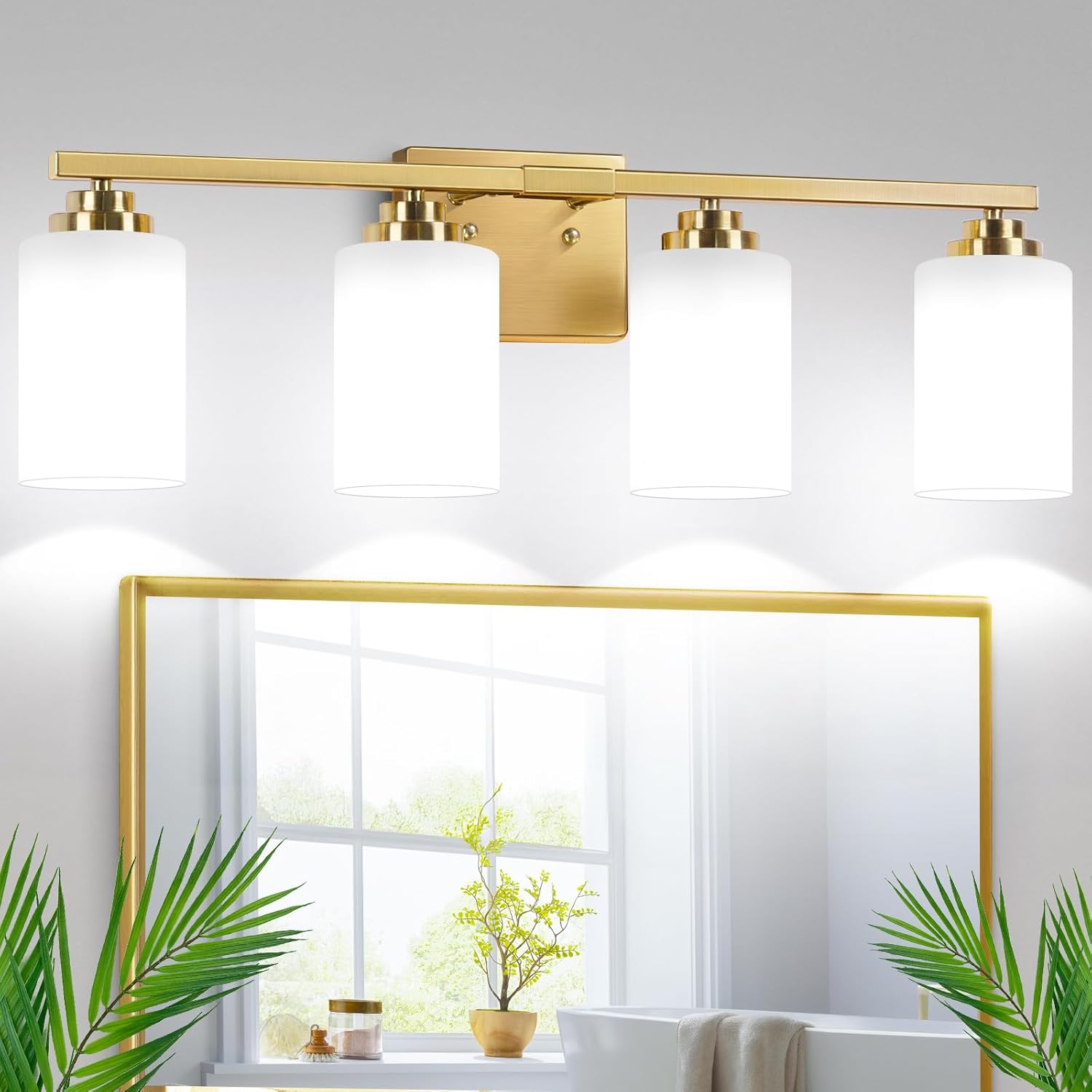 4-Light Bathroom Light Fixtures, 27" Modern Vanity - Gallery 14
