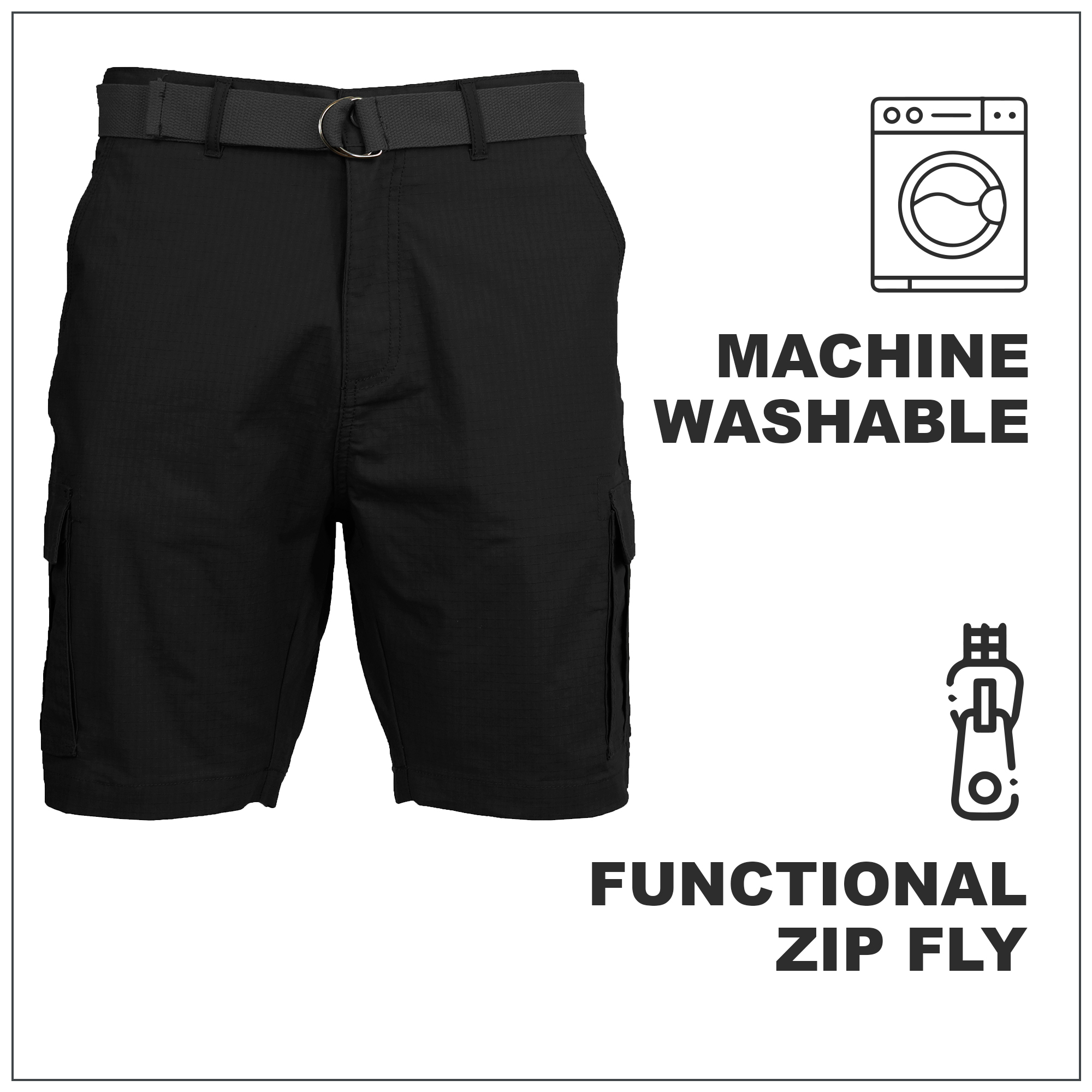 3Pk Asst Mens RipStop Cargo Shorts (32-42) - Gallery 20