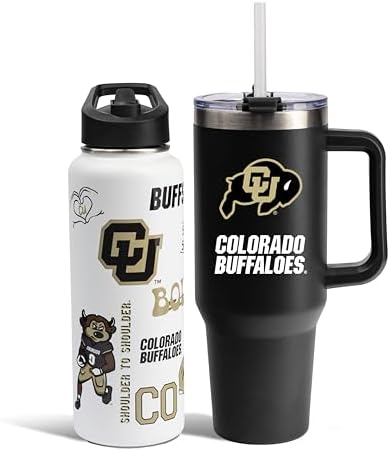 Memory Company NCAA Water Bottle and Tumbler with Straw Set